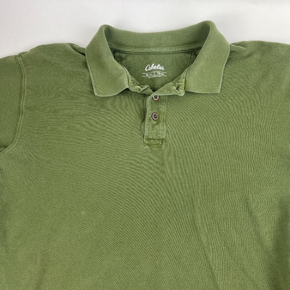 Cabelas Polo Men Medium Olive Green - Picture 3 of 9